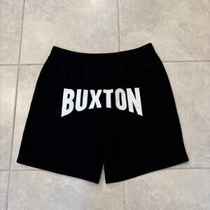 Cole Buxton Spell out Logo Shorts Black Heavyweight Mens Sz XL Made Portugal